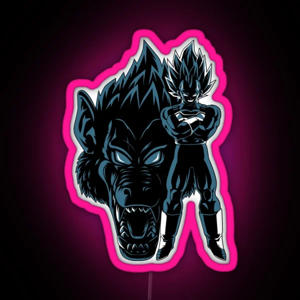 Dragon Ball Z Super Saiyan Prince Majin Vegeta X Great Ape Oozaru Dragon Ball RGB Neon Sign