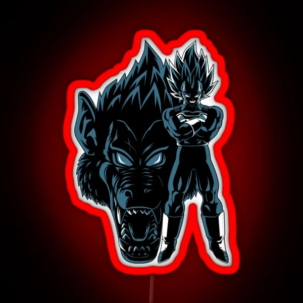 Dragon Ball Z Super Saiyan Prince Majin Vegeta X Great Ape Oozaru Dragon Ball RGB Neon Sign