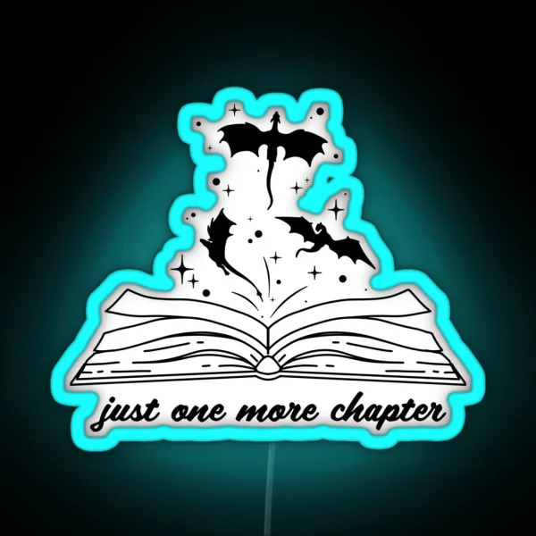 Dragon Bookish Just One More Chapter Bookworm Reader Booktok RGB Neon Sign