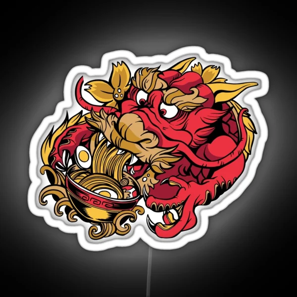 Dragon Eating Ramen RGB Neon Sign