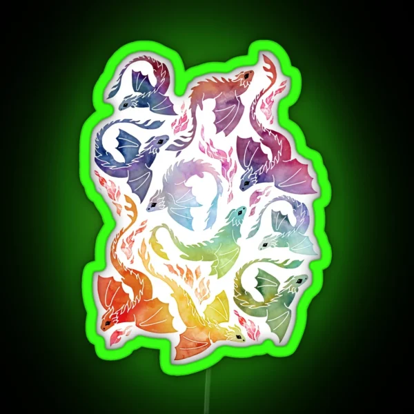 Dragon Fire Rainbow RGB Neon Sign