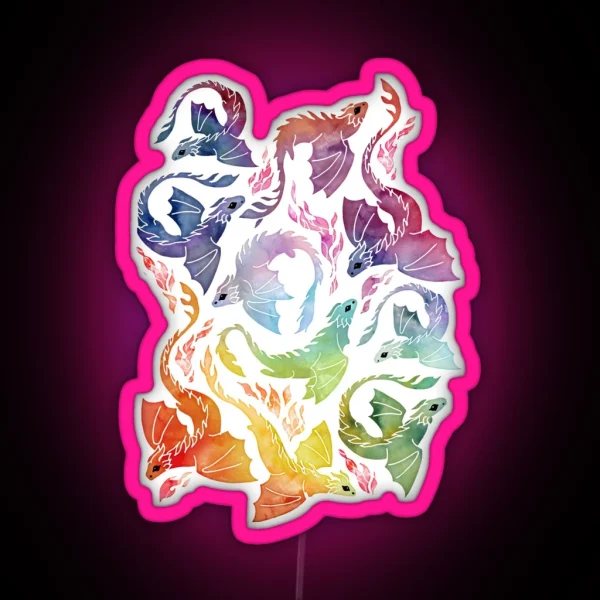 Dragon Fire Rainbow RGB Neon Sign