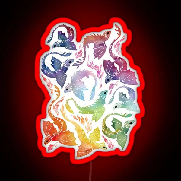 Dragon Fire Rainbow RGB Neon Sign