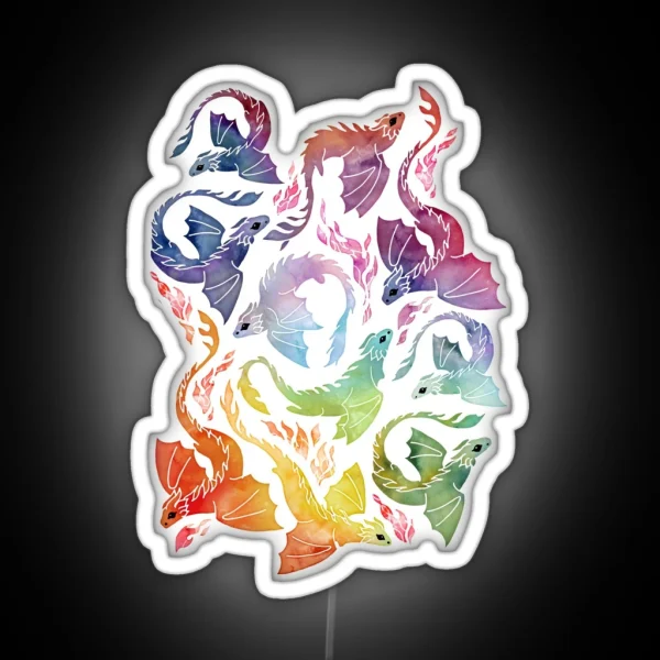 Dragon Fire Rainbow RGB Neon Sign