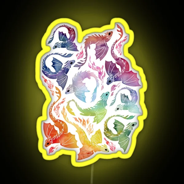 Dragon Fire Rainbow RGB Neon Sign