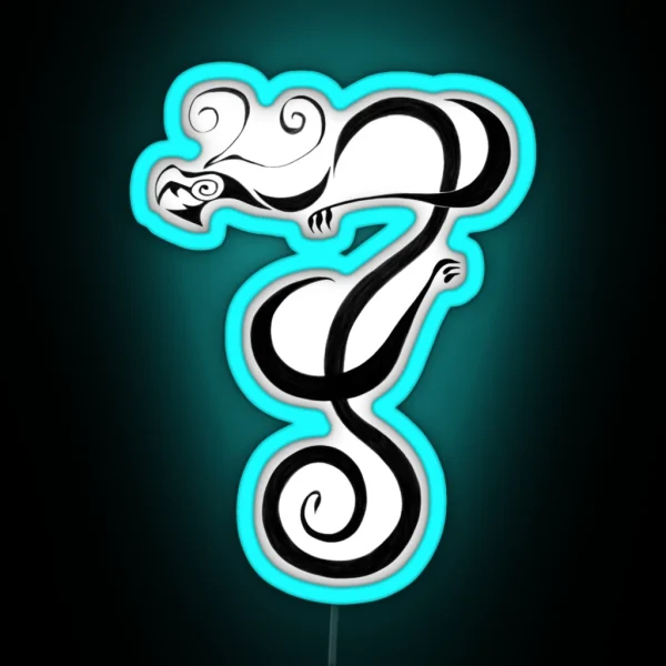 Dragon Tattoo Simple Design RGB Neon Sign