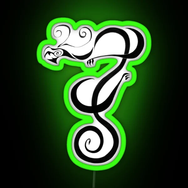 Dragon Tattoo Simple Design RGB Neon Sign