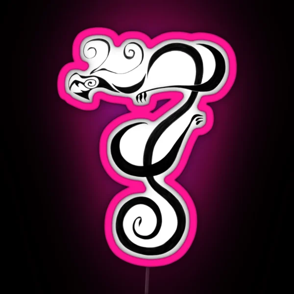 Dragon Tattoo Simple Design RGB Neon Sign