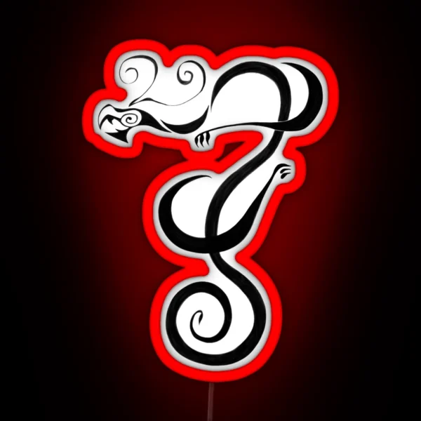 Dragon Tattoo Simple Design RGB Neon Sign