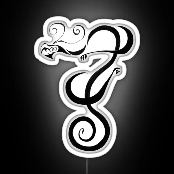 Dragon Tattoo Simple Design RGB Neon Sign