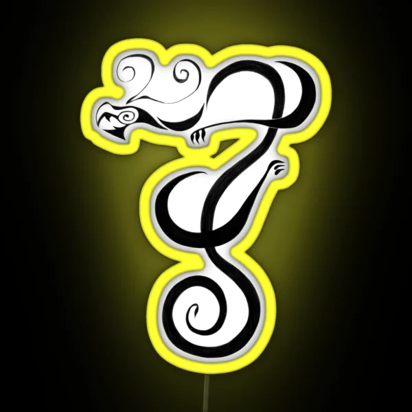 Dragon Tattoo Simple Design RGB Neon Sign