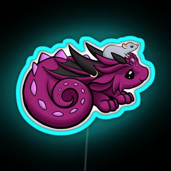 Dragon With Ratty RGB Neon Sign