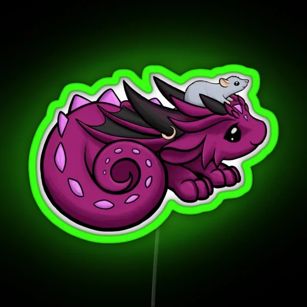 Dragon With Ratty RGB Neon Sign