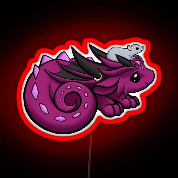Dragon With Ratty RGB Neon Sign