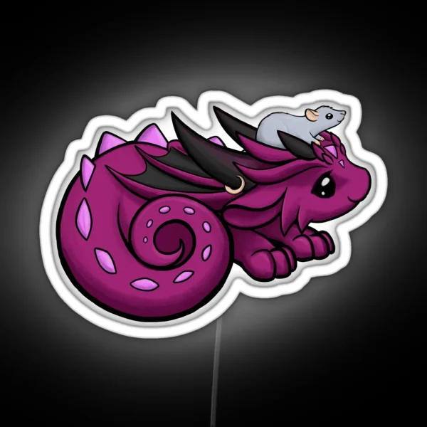 Dragon With Ratty RGB Neon Sign