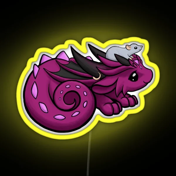 Dragon With Ratty RGB Neon Sign