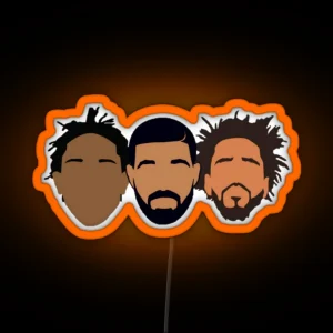 Drake J Cole Kendrick Lamar RGB Neon Sign