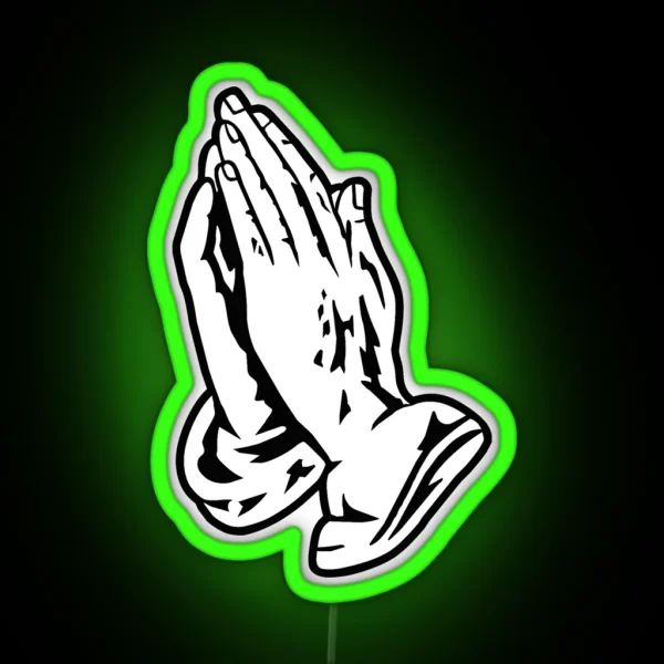 Drake Praying Hands Logo RGB Neon Sign