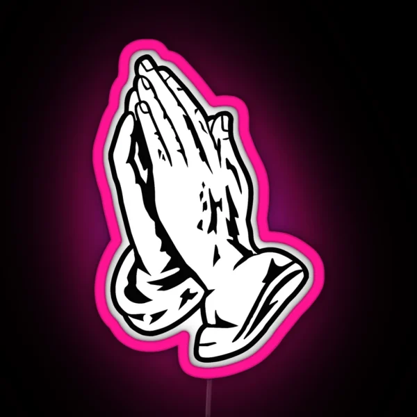 Drake Praying Hands Logo RGB Neon Sign