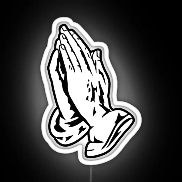 Drake Praying Hands Logo RGB Neon Sign