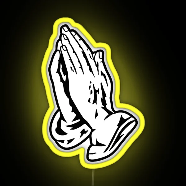 Drake Praying Hands Logo RGB Neon Sign