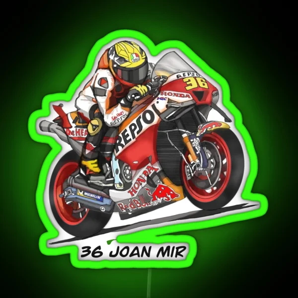 Drawing Sketching Motogp No 36 Joan Mir RGB Neon Sign