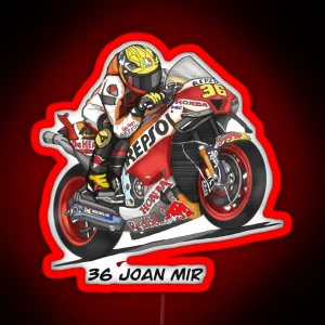 Drawing Sketching Motogp No 36 Joan Mir RGB Neon Sign