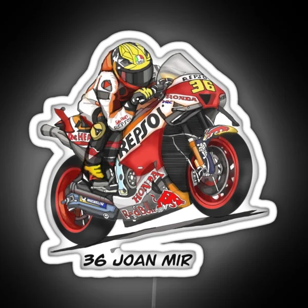 Drawing Sketching Motogp No 36 Joan Mir RGB Neon Sign