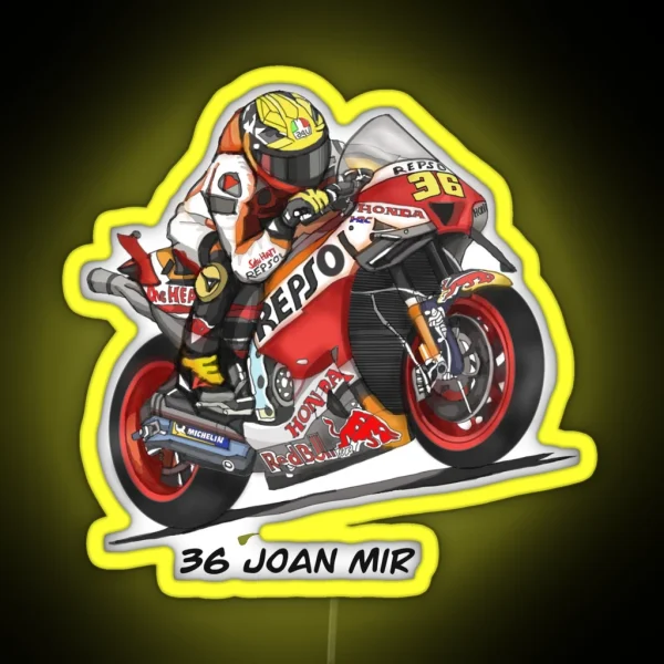 Drawing Sketching Motogp No 36 Joan Mir RGB Neon Sign