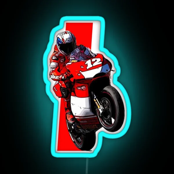 Drawing Troy Wheelie On Desmosedicigp RGB Neon Sign