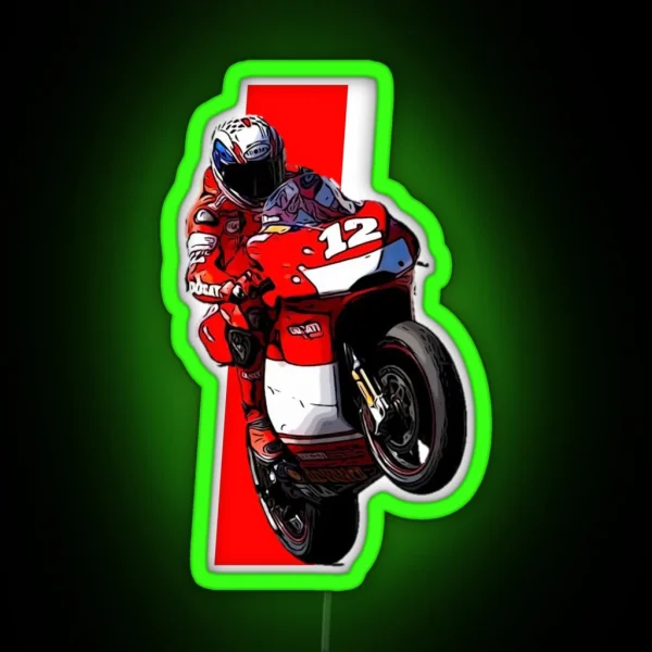 Drawing Troy Wheelie On Desmosedicigp RGB Neon Sign