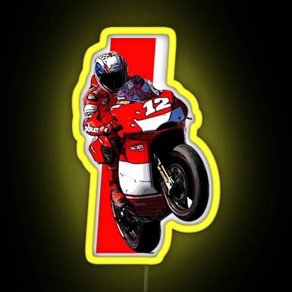 Drawing Troy Wheelie On Desmosedicigp RGB Neon Sign