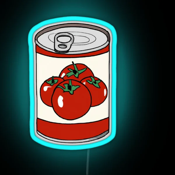 Drawn Can Of Tomatoes RGB Neon Sign