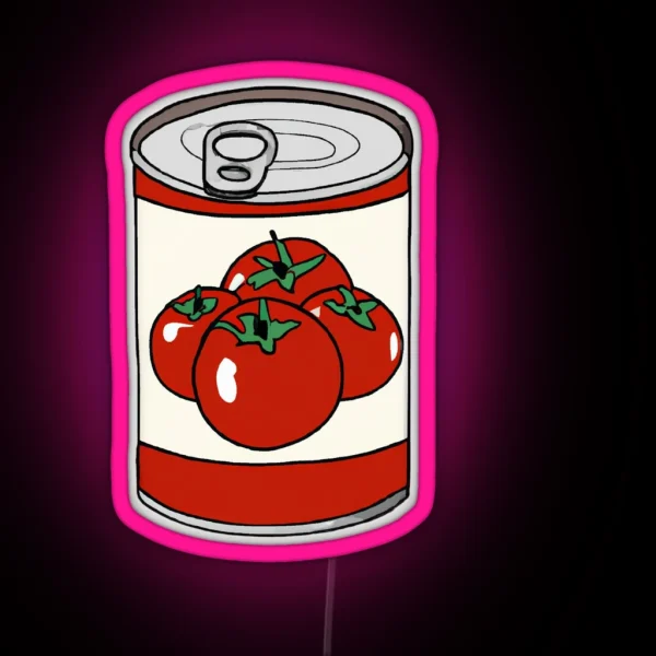 Drawn Can Of Tomatoes RGB Neon Sign