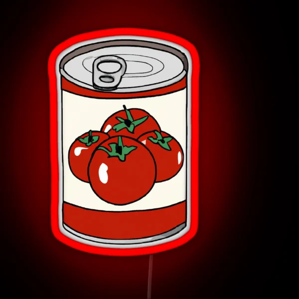 Drawn Can Of Tomatoes RGB Neon Sign