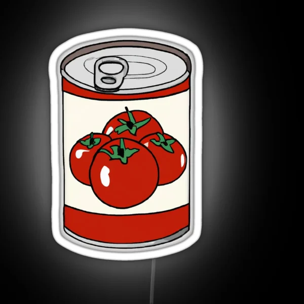 Drawn Can Of Tomatoes RGB Neon Sign
