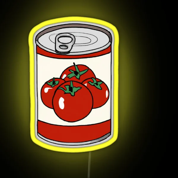 Drawn Can Of Tomatoes RGB Neon Sign