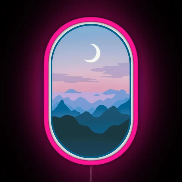 Dreamy Evening Landscape RGB Neon Sign