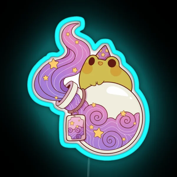 Dreamy Potion With Wizard Frog RGB Neon Sign