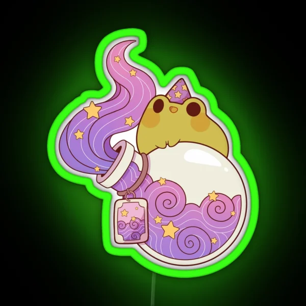 Dreamy Potion With Wizard Frog RGB Neon Sign