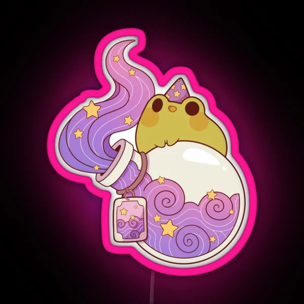 Dreamy Potion With Wizard Frog RGB Neon Sign