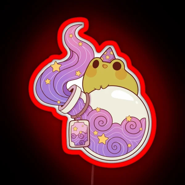 Dreamy Potion With Wizard Frog RGB Neon Sign