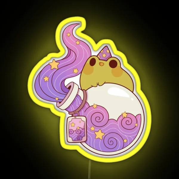 Dreamy Potion With Wizard Frog RGB Neon Sign