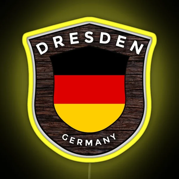 Dresden Germany Emblem Flag RGB Neon Sign