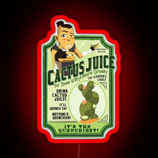 Drink Cactus Juice Classic Led RGB Neon Sign