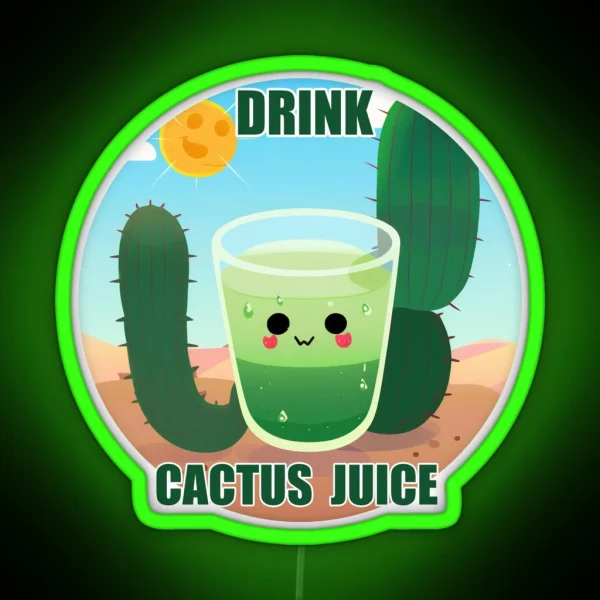 Drink Cactus Juice RGB Neon Sign