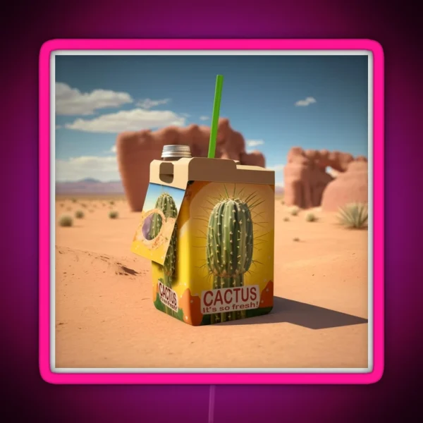 Drink Cactus Juice RGB Neon Sign