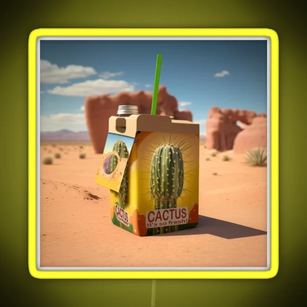 Drink Cactus Juice RGB Neon Sign