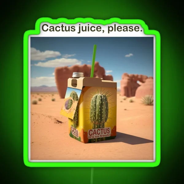 Drink Cactus Juice RGB Neon Sign