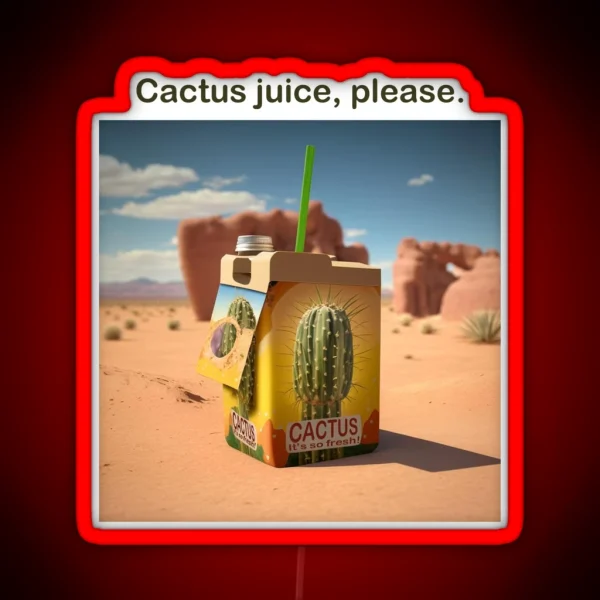 Drink Cactus Juice RGB Neon Sign